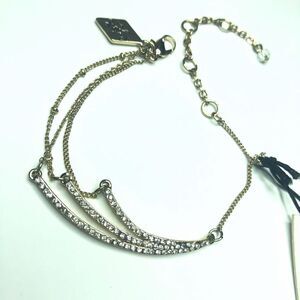 235 Sequin Goldtone CZ station bracelet 6.5" -8.5"